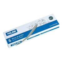 Milan Pack de 6 Minas de Grafito para Dibujo 5.2mm B -  Alta Resistencia