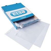 Elba Pack de 100 Fundas Multitaladro PP 70 Micras - Tamaño A4 - Acabado Cristal - Transparente