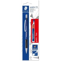 Staedtler Pack de 1 Portaminas 779 de 0.5mm + 1 Tubo de 12 Minas - Zona de Agarre Ergonomica - Resistente a Roturas