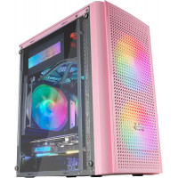 Mars Gaming MC300 Caja Gaming Compacta - Ventana Cristal Templado - 3 Ventiladores FRGB - Rejilla Frontal TOTAL-MESH - Soporte Micro-ATX/Mini-ITX - Iluminacion RGB - Color Rosa