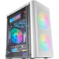 Mars Gaming MC300 Caja Gaming Compacta - Ventana Cristal Templado - Triple Ventilacion - Soporte Refrigeracion Liquida - Iluminacion RGB Fixed - Color Blanco