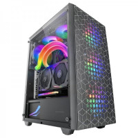 Mars Gaming MC-MAG Caja Gaming - Doble Rejilla Magnetica - Cristal Templado - 3 Ventiladores RGB - Soporte Refrigeracion Liquida 360mm - USB 3.0 - Color Negro