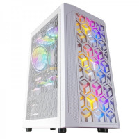 Mars Gaming MCMESH Caja Compacta Gaming - Tecnologia MESH 360º - 3 Ventiladores FRGB 120 mm - Soporte Refrigeracion Liquida - Gestion de Cableado - Filtros Antipolvo - Color Blanco