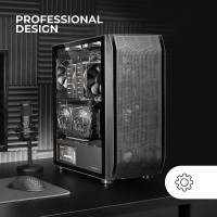 Mars Gaming MC-PRO2 Torre PC - 5 Ventiladores Ultra-Silenciosos - Soporte Refrigeracion Liquida - Ventana Cristal Templado - Color Negro