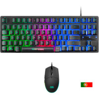 Mars Gaming Combo Gaming MCPTKL - Teclado TKL y Raton Ligero - Iluminacion RGB Breathing & Flow - Tecnologia H-Mech - Hasta 3200 DPI - Switches Mecanicos Huano - Prestaciones Gaming de Alto Nivel - Compatibilidad Total - Color Negro