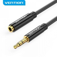 Vention Cable Extension Estereo Jack 3.5 Macho a Jack 3.5 Hembra - 0.5m - Color Negro