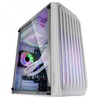 Mars Gaming MC-S2 Caja Compacta Gaming - Ventiladores FRGB - Soporte Refrigeracion Liquida - Compatible Micro-ATX/Mini-ITX - Ventana Lateral Completa - Color Blanco