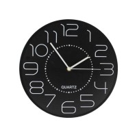 Bismark Reloj Oficina Numeros Blancos sin Cristal - Manecillas de Aluminio - Color Negro