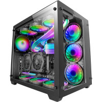 Mars Gaming MCV3 E-ATX Caja PC Tamaño XXL - Doble Ventana Cristal Templado - Capacidad Ampliada XXL - Estructura Modular Doble Camara - Soporte Total Refrigeracion Liquida - Color Negro