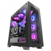 Mars Gaming MC-XP Torre Gaming - Doble Cristal Templado - Refrigeracion Avanzada 10 Ventiladores - Compatible E-ATX - Instalacion Versatil Tarjetas Graficas - Color Negro