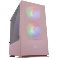 Mars Gaming MCZ Mini Tower Gaming - RGB Avanzado - Soporte Refrigeracion Liquida - Ventana Lateral - Gestion de Cables Eficiente - Edicion FULL PINK - Color Rosa