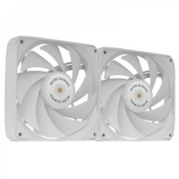 Mars Gaming MF-NCLX2 Kit de Ventiladores - Aspas Hibridas - Rodamientos FDB de Cobre - Pads Antivibracion - Conexion PWM - Flujo de Aire 72 CFM - Silencioso 12 dB - Color Blanco