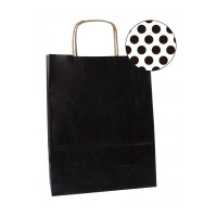 Apli Pack de 50 Bolsas Kraft - Alta Resistencia - Asas Rizadas - Reutilizables y Reciclables - Color Negro