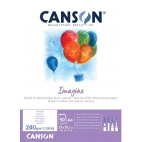 Canson Imagine Bloc Encolado de 50 Hojas 200gr A4 - Grano Fino - Color Blanco