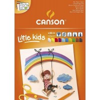 Canson Kids Cartulina Bloc Encolado de 30 Hojas A4 - 21x29.7 - 120g - Colores Surtidos