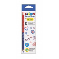 Carioca Maxi Pack de 12 Lapices - Cuerpo Lacado Hexagonal - Mina de Ø 5mm - Color Azul/Rojo