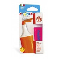 Carioca Memolight Subrayador - Punta Biselada de 5mm - Color Brillante y Lavable - Tinta a Base de Agua - Color Rosa