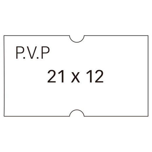 Apli Etiquetas Blancas de Alta Calidad para Maquinas Etiquetadoras de Precios de 1 Linea - Tamaño 21x12mm - Adhesivo Removible - Pack de 6 Rollos con 1000 Etiquetas Cada Uno - Texto Pvp Preimpreso - Compatibles con Modelos 101418 y 101948