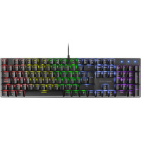 Mars Gaming Teclado Mecanico RGB MK422 - Tecnologia Antipolvo - Efectos de Iluminacion Rainbow - Teclas Ultra-resistentes - Funciones Multimedia y Modo Juego - PR de 1000Hz - Anti-Ghosting Avanzado - Compatibilidad Multiplataforma - Color Negro