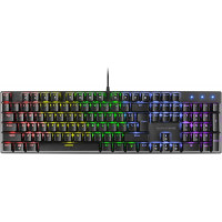 Mars Gaming MK422 Teclado Gaming Mecanico - Iluminacion RGB 12 Efectos - Teclas Doble Inyeccion - Switches Antipolvo - Anti-Ghosting Avanzado - Multiplataforma - Color Negro