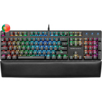 Mars Gaming MK5 Teclado Mecanico RGB - 435x129x37mm - Switches OUTEMU SQ - Diseño Gaming Solido - Iluminacion Full RGB - Reposamuñecas Acolchado - Software de Control Profesional - Portugues - Color Negro