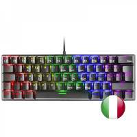 Mars Gaming MK60 Teclado Gaming Mecanico - Ultra-compacto 60% - Iluminacion RGB - Switches Antipolvo - Teclas Imborrables - Anti-ghosting Avanzado - Multiplataforma - Italiano - Color Negro