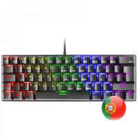 Mars Gaming MK60 Teclado Gaming Mecanico - Ultra-compacto 60% - Iluminacion RGB - Switches Antipolvo - Anti-ghosting Avanzado - Multiplataforma - Portugues - Color Negro