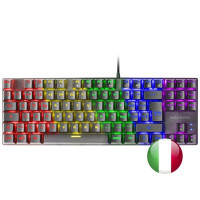 Mars Gaming MK80 Teclado Gaming Mecanico - TKL Compacto - Iluminacion RGB - Teclas Imborrables - Switches Antipolvo - Multiplataforma - Anti-Ghosting Avanzado - Italiano - Color Negro