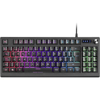 Mars Gaming Teclado MKREVO TKL con Pad Numerico - Tecnologia H-Mech - Iluminacion RGB 12 Modos - Rueda de Control Dual - Compatibilidad Multiplataforma - Color Negro