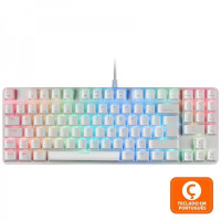 Mars Gaming MKREVO PRO Teclado Mecanico - TKL con Pad Numerico - Switches OUTEMU PRO - Iluminacion FULL RGB - Base de Aluminio - Multiplataforma - Portugues - Color Blanco