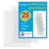 Dohe 25 Fundas Multitaladro Premium con 16 Perforaciones - Polipropileno Rugoso