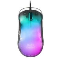 Mars Gaming MMGLOW Raton Gaming USB 12800dpi - Cuerpo con Acabado Espejo - 6 Botones - Iluminacion RGB Chroma - Uso Diestro - Cable de 1.70m