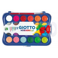 Giotto Estuche de 24 Acuarelas de 30mm + Pincel - Colores Brillantes