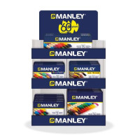 Manley Expositor de 40 Packs Surtidos de Ceras Blandas - Trazo Suave - Gran Variedad de Tecnicas y Aplicaciones - Fabricacion Artesanal - Colores Surtidos