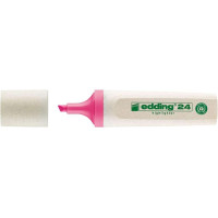 Edding 24 EcoLine Marcador Fluorescente - Punta Biselada - Trazo entre 2-5mm - 90% de Plastico Reciclado - Etiqueta Ecologica Blue Angel - Color Rosa