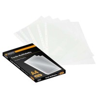 Ingraf Pack de 100 Fundas Multitaladro A4 Transparentes 70 Micras - Acabado Granulado