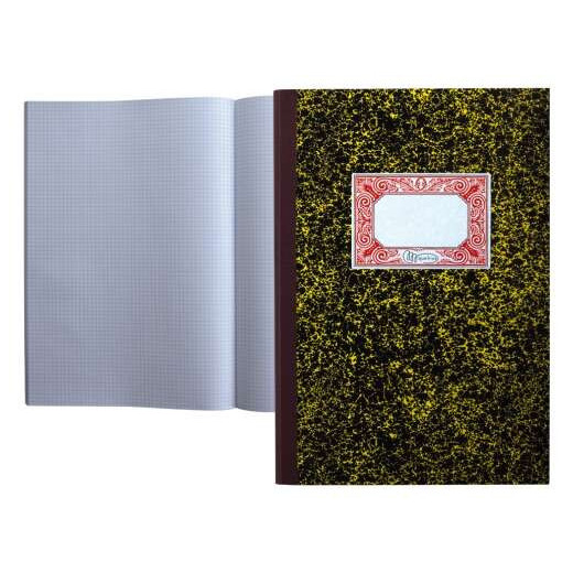 Miquel Rius Cuaderno Cartone Cuadricula 4mm Tamaño Folio Natural 100 Hojas sin Numerar - Cubiertas de Carton Contracolado - Lomo de Tela Engomada Granate