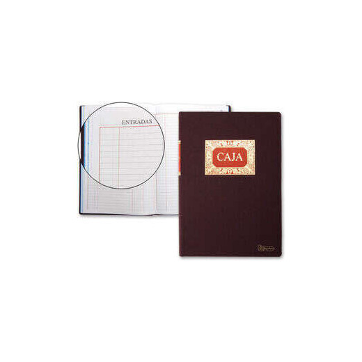 Miquel Rius Libro de Caja M.D con Entradas y Salidas - Tamaño Folio Natural - 100 Hojas - Forrado en Tela - Detalles en Stamping - Corte de Color Azul