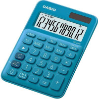 Casio MS-20UC Calculadora de Sobremesa Pequeña - Pantalla LCD de 12 Digitos - Alimentacion Solar y Pilas - Color Azul