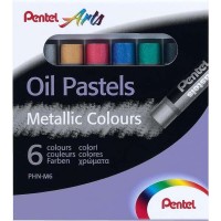 Pentel Oil Pastels Pack de 6 Pasteles Oleo Metalicos - Blandos