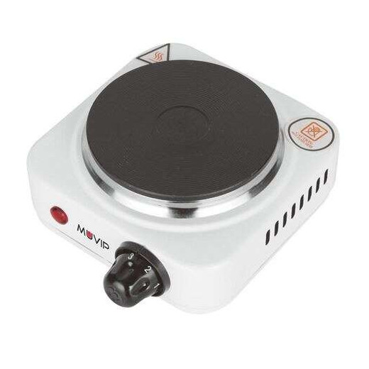 Muvip Cocina Electrica de 1 Placa 500W - 5 Niveles de Potencia - Termostato con Sistema de Seguridad