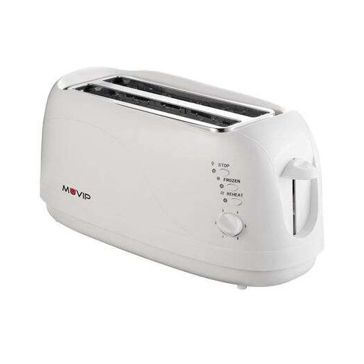 Muvip Tostadora de Pan 1300W - Capacidad para 4 Rebanadas - 6 Niveles de Tostado - Funcion Calentar