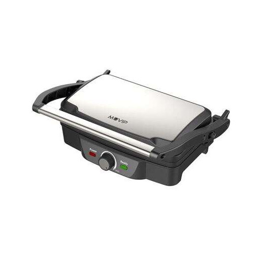 Muvip Sandwichera Grill 1600W - Apertura hasta 180º - Temperatura Regulable - Placa Superior Basculante - Asa Tacto Frio