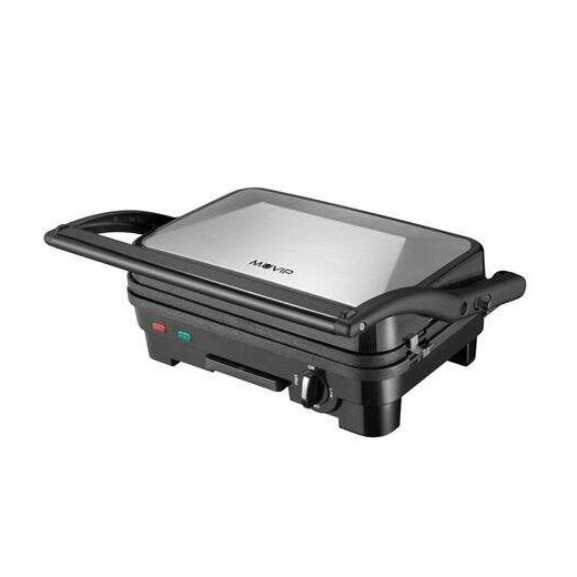 Muvip Sandwichera Inox 1800W - Placas Antiadherentes Reversibles Grill