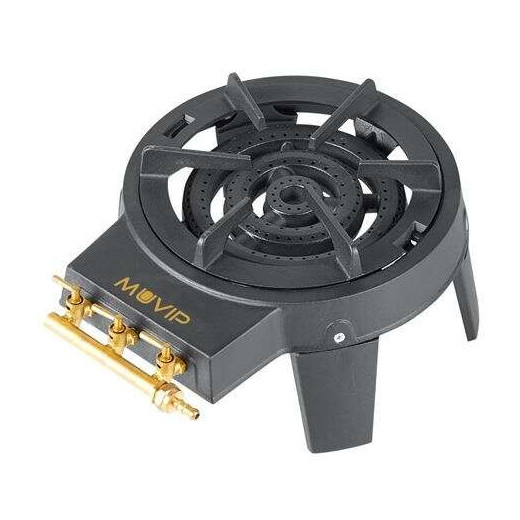 Muvip Fogon de Gas con 3 Distribuidores de Fuego - Llaves de Gas Independientes - 9kw de Potencia - Material: Hierro Fundido