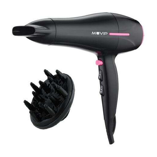Muvip Secador de Pelo 2200W - Motor DC - 2 Velocidades y 3 Temperaturas - Boton Aire Frio - Gancho para Colgar
