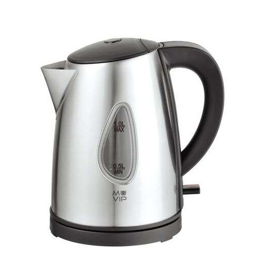 Muvip Hervidor de Agua Electrico 2200W - Capacidad 1L - Cuerpo de Acero Inoxidable - Indicador de Nivel - Base Giratoria