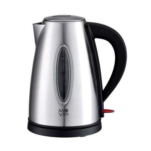 Muvip Hervidor de Agua Electrico 2200W - Capacidad 1.7L - Cuerpo de Acero Inoxidable - Indicador de Nivel - Base Giratoria