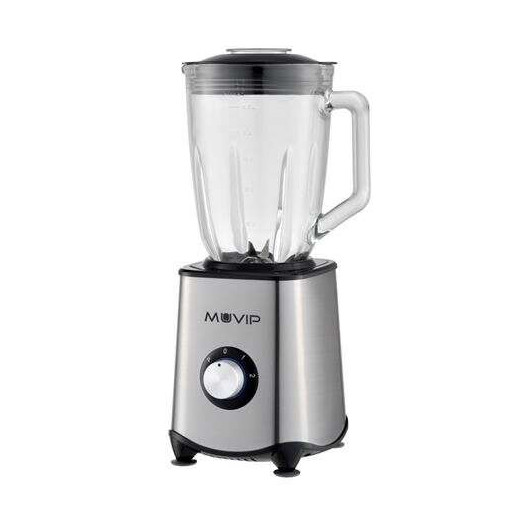 Muvip Batidora de Vaso 1300W 1.5L - 2 Velocidades - Cuerpo y Chuchillas de Acero Inoxidable - Funcion Pica Hielo - Bloqueo de Seguridad