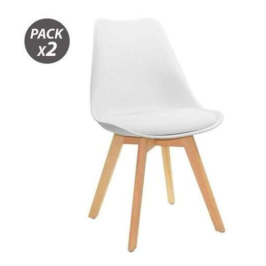 Muvip Design D200 Pack de 2 Sillas Multifuncionales - Asiento Acolchado - Patas de Madera - Uso en Interior - Ideal para Sala de Espera